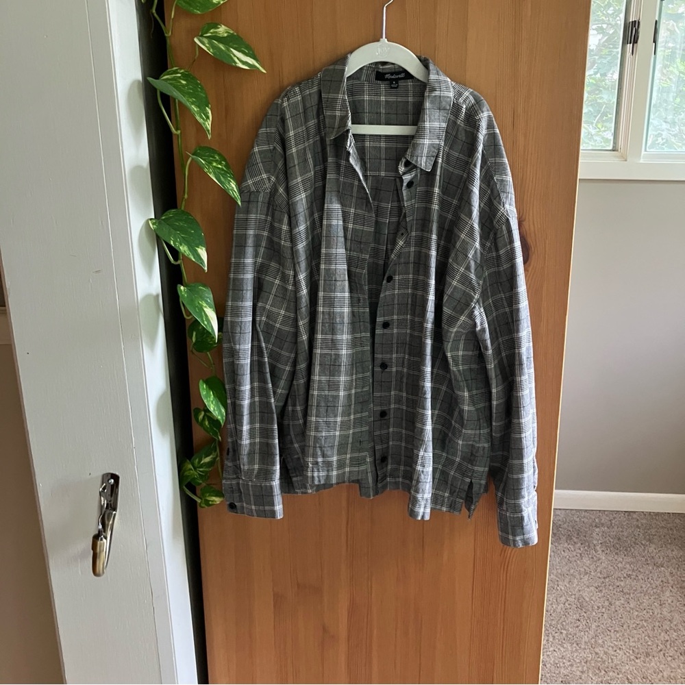 Madewell Glen Plaid Checked Tartan Button Up